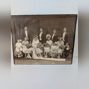 Victorian Sepia-Toned Wedding Photograph 8x10 Black White